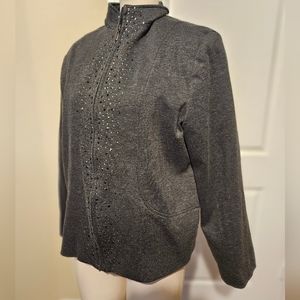 Alfred Dunner Gray Jacket with Embellishments